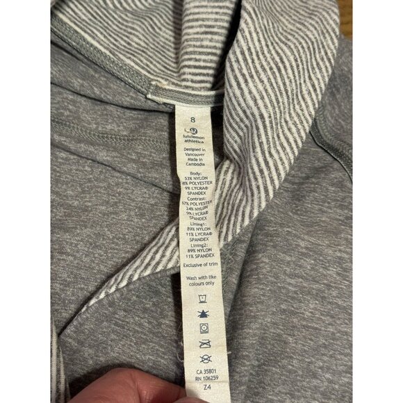 Lululemon Long Sleeve Shirt Womens Gray Zip Pullover Run Size 8 Vented Athletic - Picture 7 of 15